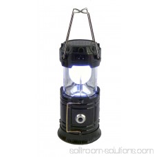 2pc Solar Rechargeable Tactical 3-in-1 Bright Collapsible LED Lantern, Flashlight, And USB Charging Station (Black)